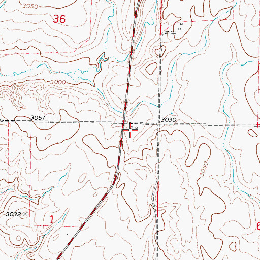 Topographic Map of 34N40E01AAAB01 Well, MT