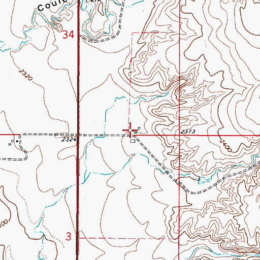 Topographic Map of 35N48E34DDCC01 Well, MT