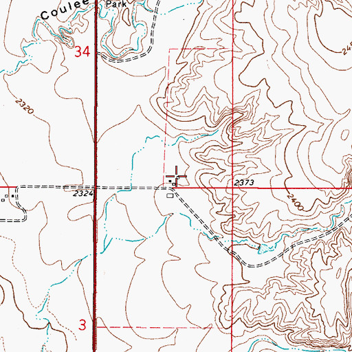 Topographic Map of 35N48E34DDCD01 Well, MT