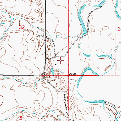 Topographic Map of 35N48E32DDAC01 Well, MT
