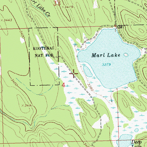Topographic Map of 34N26W04ACDB01 Well, MT