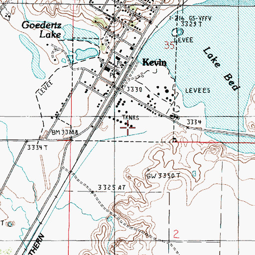 Topographic Map of 35N03W35CD__01 Well, MT