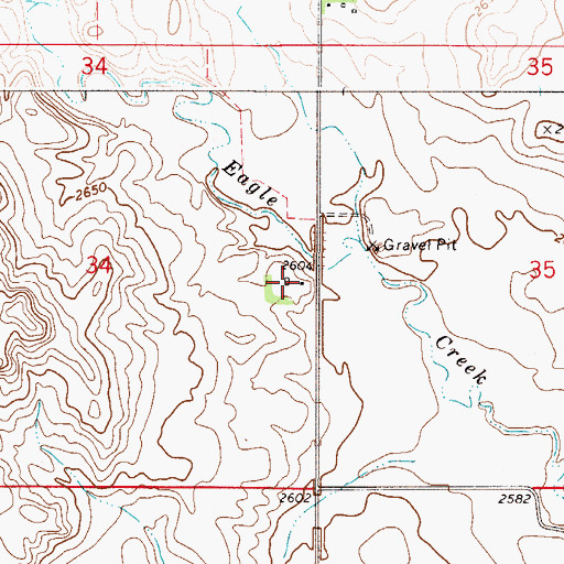 Topographic Map of 35N50E34DAAA01 Well, MT