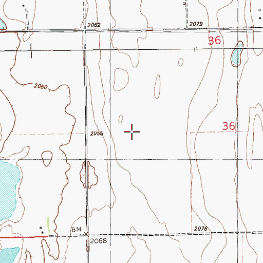 Topographic Map of 35N58E36CBBB01 Well, MT