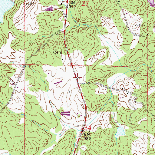 Topographic Map of Delta Church, AL