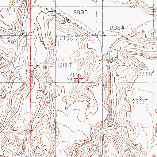 Topographic Map of 35N53E35BDDB01 Well, MT