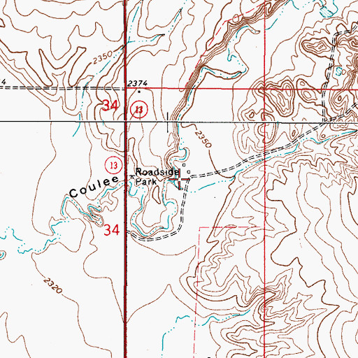 Topographic Map of 35N48E34ACAD01 Well, MT