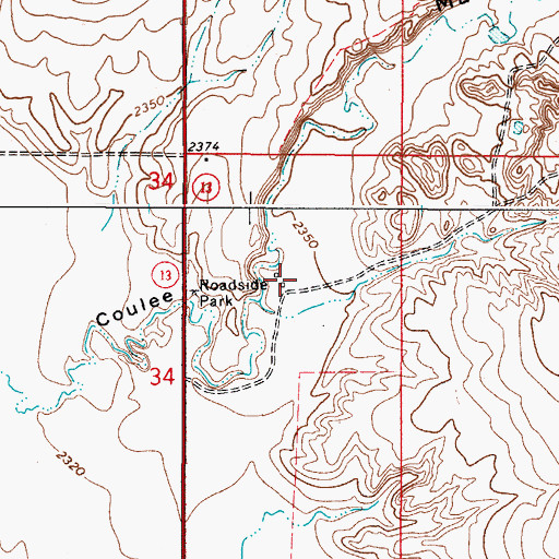 Topographic Map of 35N48E34ACAA01 Well, MT