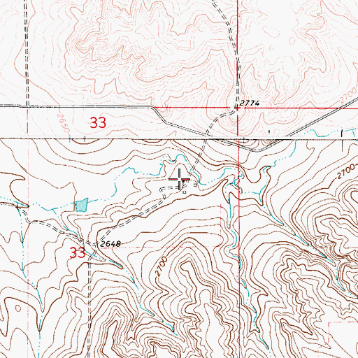 Topographic Map of 35N49E33ADBB01 Well, MT