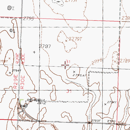 Topographic Map of 35N30E31____01 Well, MT