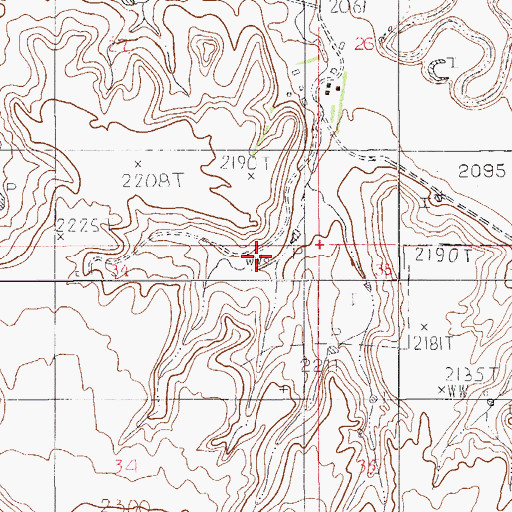 Topographic Map of 35N53E34AABA01 Well, MT