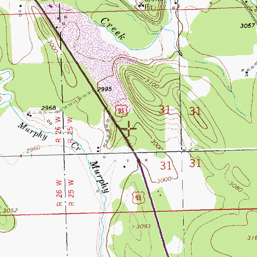 Topographic Map of 35N25W31CA__01 Well, MT