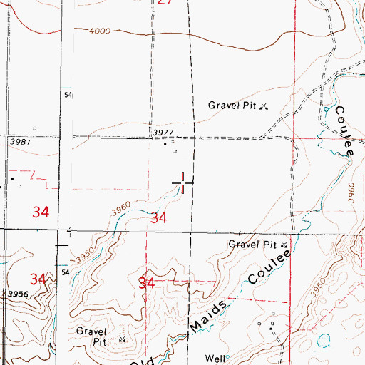 Topographic Map of 35N05W34AB__01 Well, MT