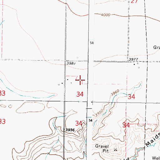 Topographic Map of 35N05W34BB__02 Well, MT