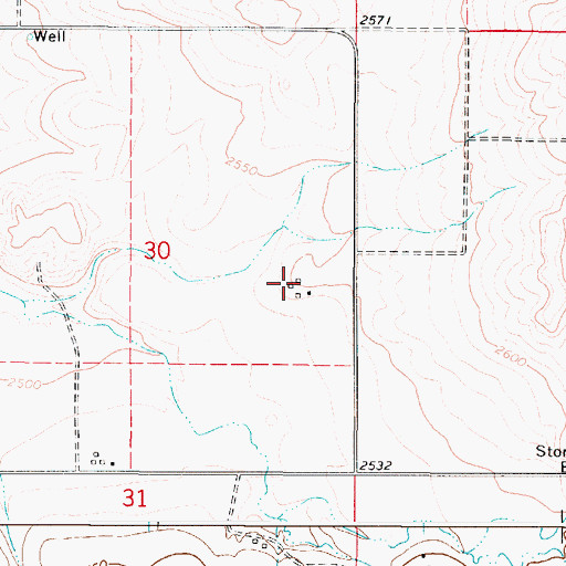 Topographic Map of 35N49E30DABD01 Well, MT