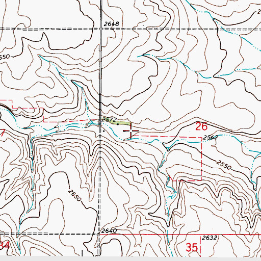 Topographic Map of 35N47E26CBAB01 Well, MT