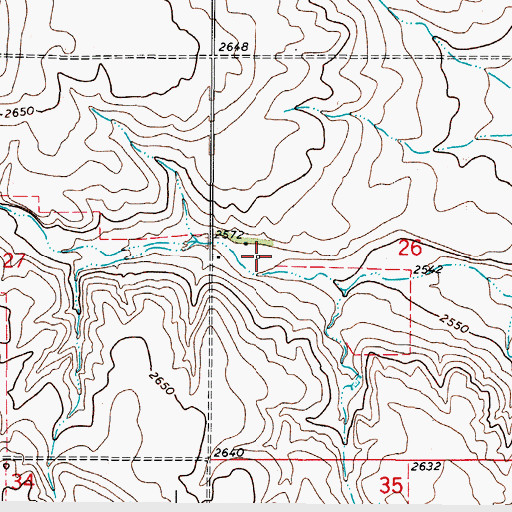 Topographic Map of 35N47E26CBAB02 Well, MT