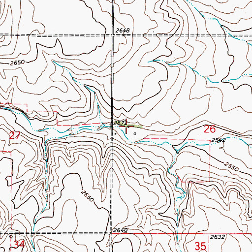 Topographic Map of 35N47E26BCCD01 Well, MT