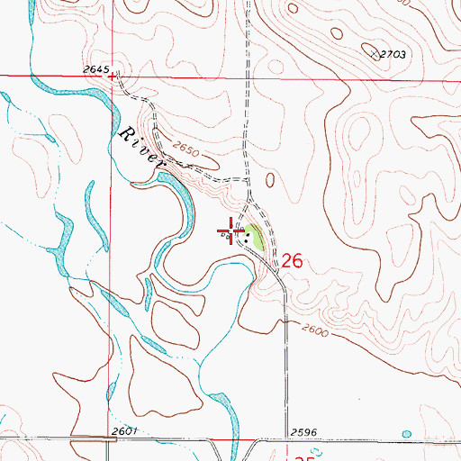 Topographic Map of 35N44E26BDDB01 Well, MT