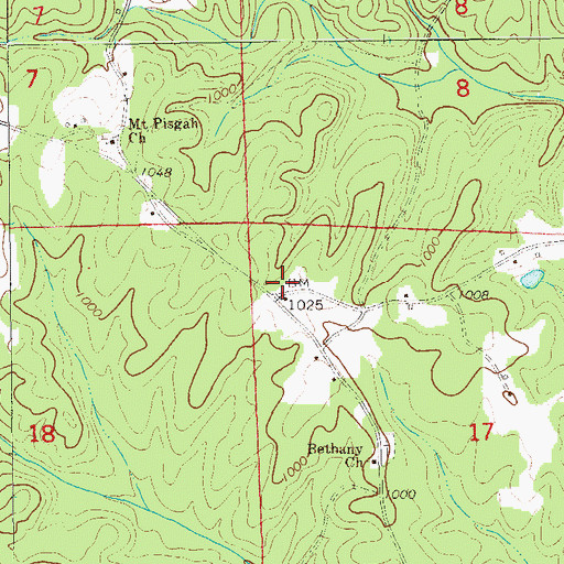 Topographic Map of Mountain Church, AL