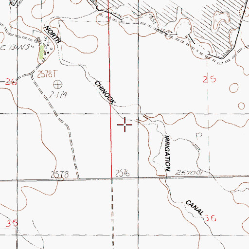 Topographic Map of 35N56E25AC__11 Well, MT