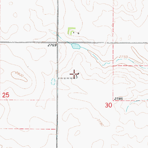 Topographic Map of 35N50E30BCAA01 Well, MT