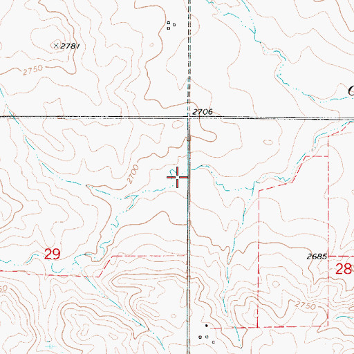 Topographic Map of 35N50E29AADD01 Well, MT