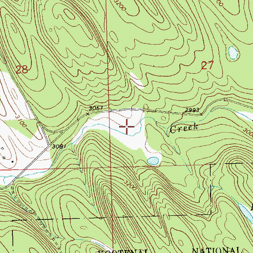 Topographic Map of 35N26W27CCAB01 Well, MT