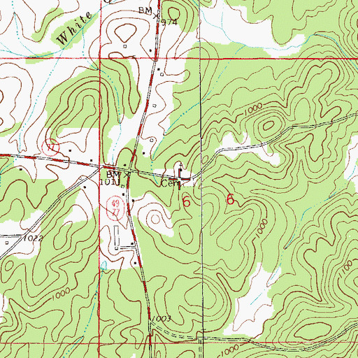 Topographic Map of Old Providence Cemetery, AL