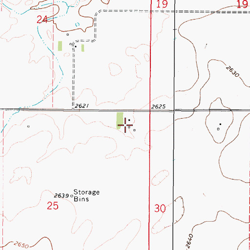 Topographic Map of 35N46E25AAAC01 Well, MT