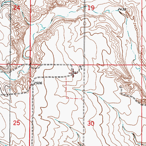 Topographic Map of 35N48E30BAAC01 Well, MT