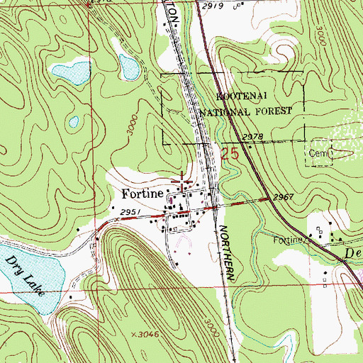Topographic Map of 35N26W25CA__01 Well, MT