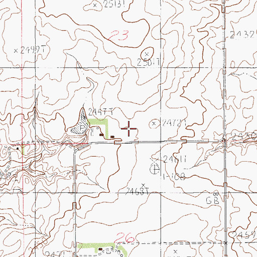 Topographic Map of 35N56E23CDDD01 Well, MT