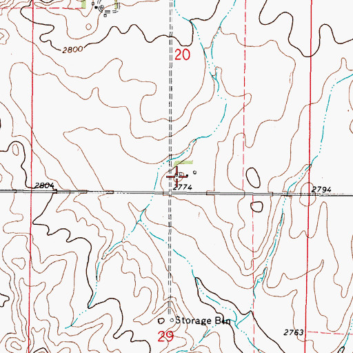 Topographic Map of 35N45E20DCCC01 Well, MT