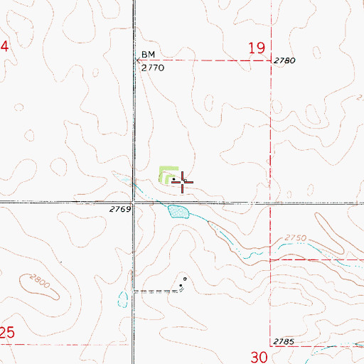 Topographic Map of 35N50E19CCDA01 Well, MT