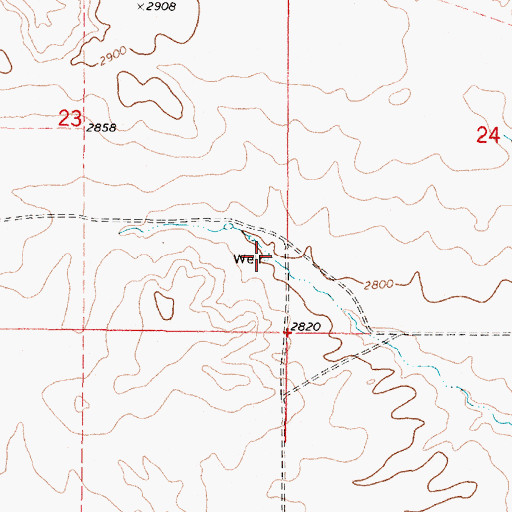 Topographic Map of 35N43E23DDAD01 Well, MT
