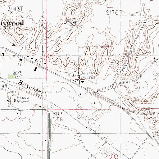 Topographic Map of 35N55E21CDBB01 Well, MT