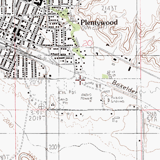 Topographic Map of 35N55E20DCBB__ Well, MT