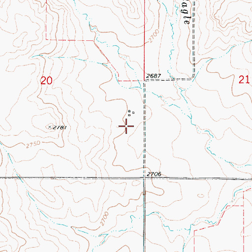 Topographic Map of 35N50E20DADB01 Well, MT