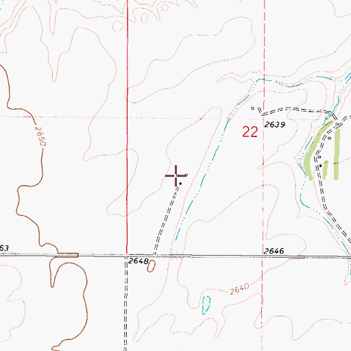 Topographic Map of 35N46E22CBDD01 Well, MT