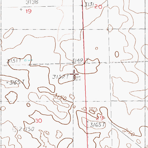 Topographic Map of 35N24E30AAAC01 Well, MT