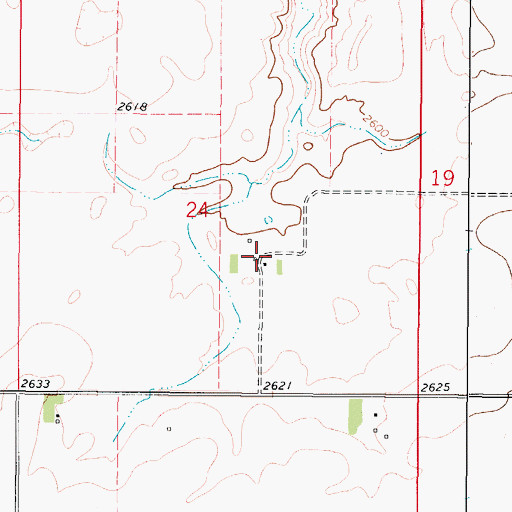Topographic Map of 35N46E24DBCA01 Well, MT
