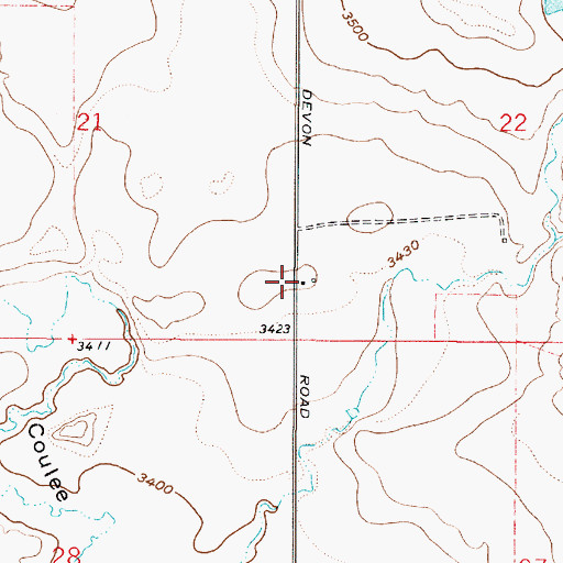 Topographic Map of 35N02E22CCCA01 Well, MT