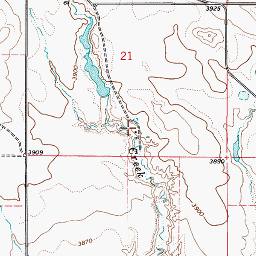 Topographic Map of 35N04E21DCBC01 Well, MT