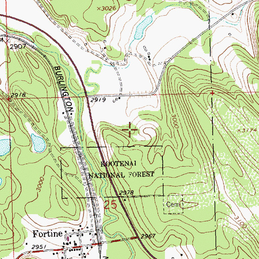 Topographic Map of 35N26W25AB__01 Well, MT