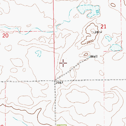 Topographic Map of 35N13E21CCBD01 Well, MT