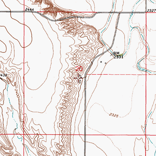 Topographic Map of 35N48E20CAAA03 Well, MT