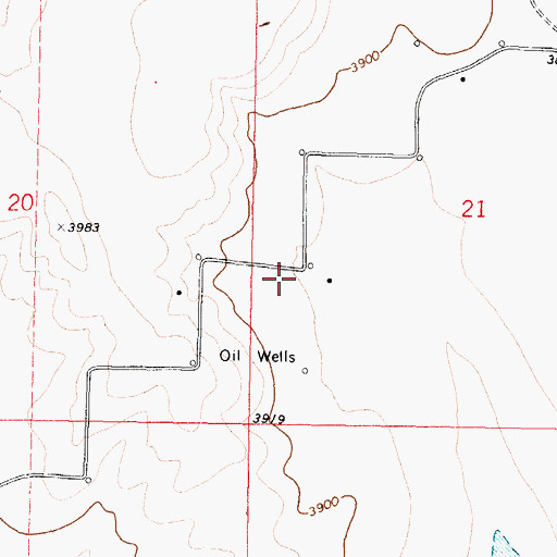 Topographic Map of 35N06W21CB__01 Well, MT