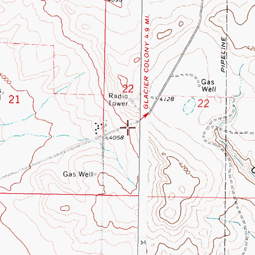 Topographic Map of 35N05W22CB__02 Well, MT