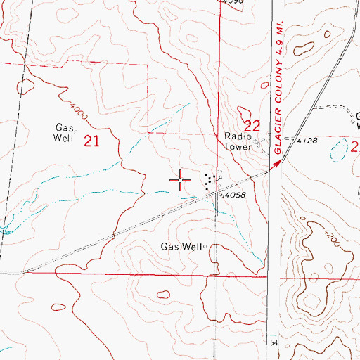 Topographic Map of 35N05W21DA__01 Well, MT